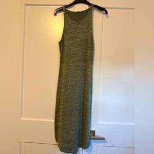 Aritzia Wilfred Free Heathered Green Sheath Midi Dress Size Medium